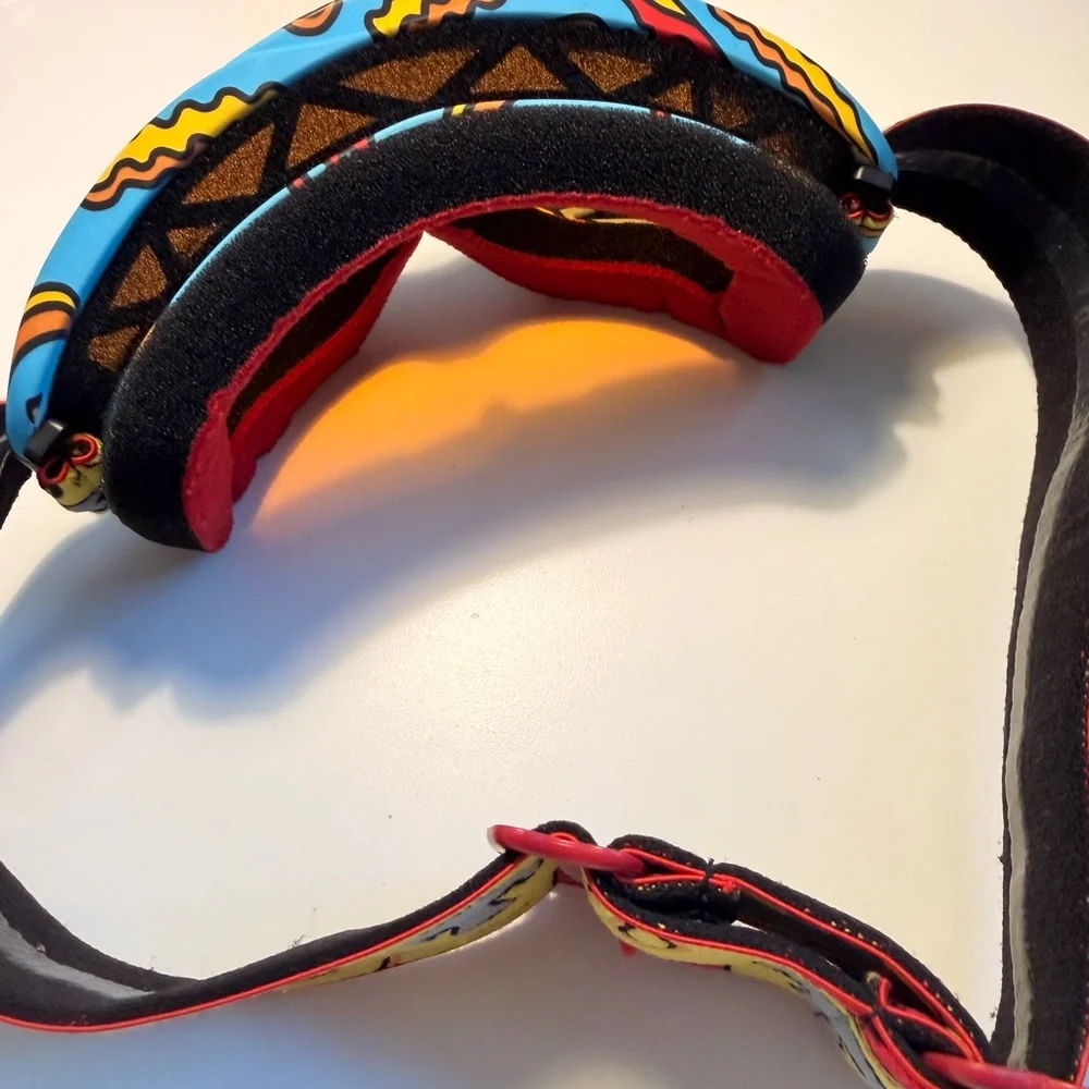 Spy Optic Crusher Elite Ski Goggles JR Youth Orange Lens Multicolor Strap
